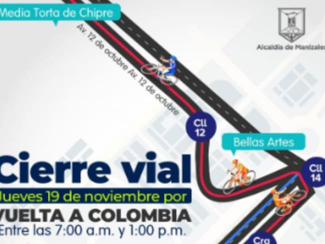 Conozca los cierres viales que tendrá Manizales por Vuelta a Colombia 2020