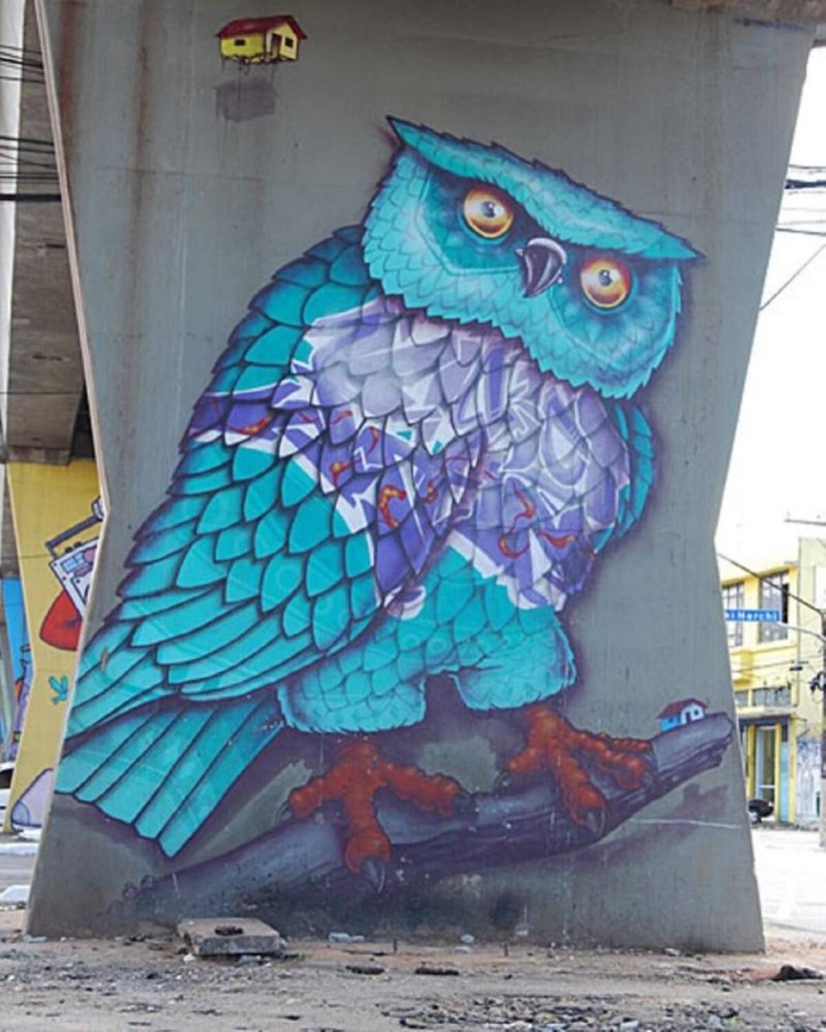 En la comisaría, Chivitz, Ribeiro y otros empezaron a pensar en cómo hacer que su arte no fuera visto como un crimen. Fue así que nació el proyecto Museo Abierto de Arte Urbano. En la imagen, un grafiti de Binho Ribeiro