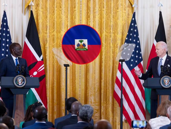 Presidente de Kenia,  William Ruto, y presidente de EE.UU., Joe Biden. Estados Unidos aseguró hoy que no aportará soldados para apoyar la misión multinacional de seguridad que se enviará a Haití