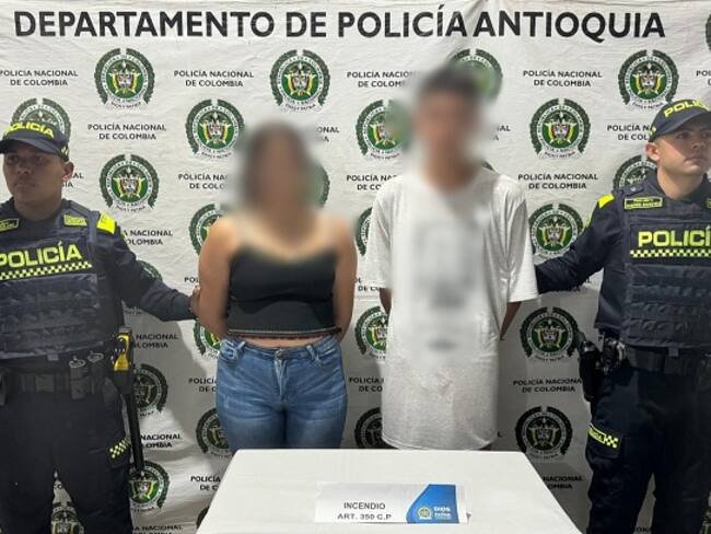 Capturados por generar un incendio- foto policía Antioquia