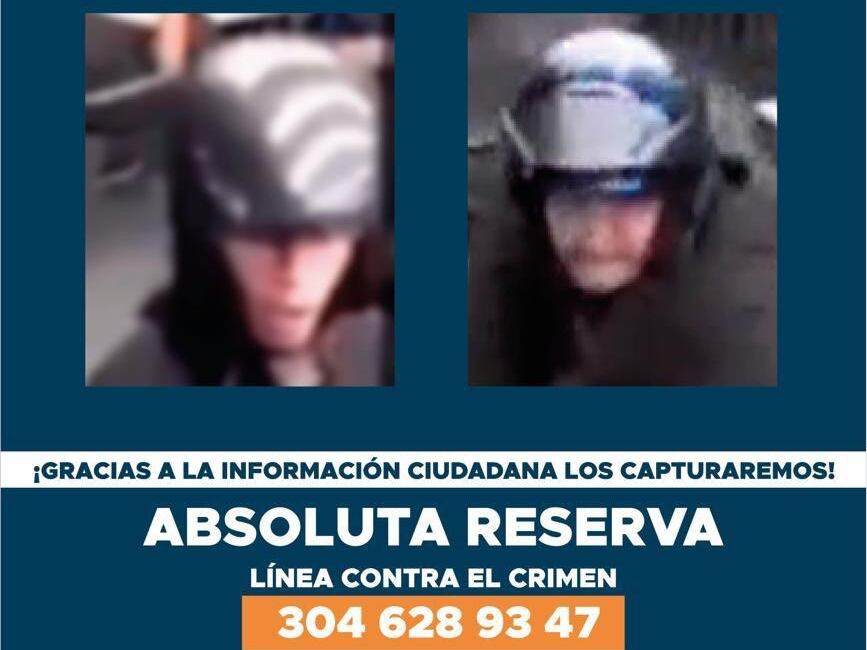 Cartel de recompensa por delincuentes- foto alcaldía de Medellín