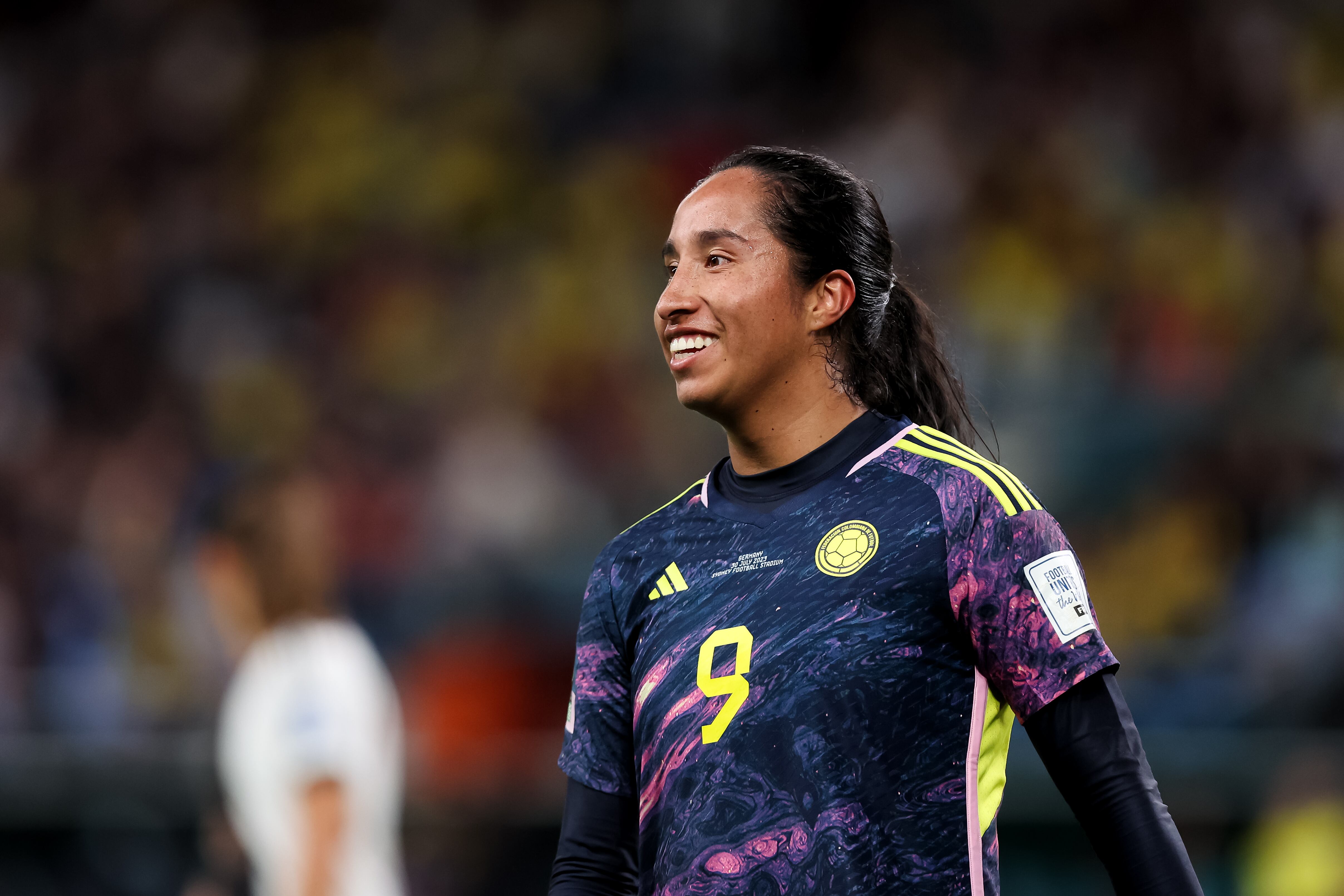 Mayra Ramírez Colombia vs. Alemania Mundial Femenino 2023 (Photo by Damian Briggs/Speed Media/Icon Sportswire via Getty Images)