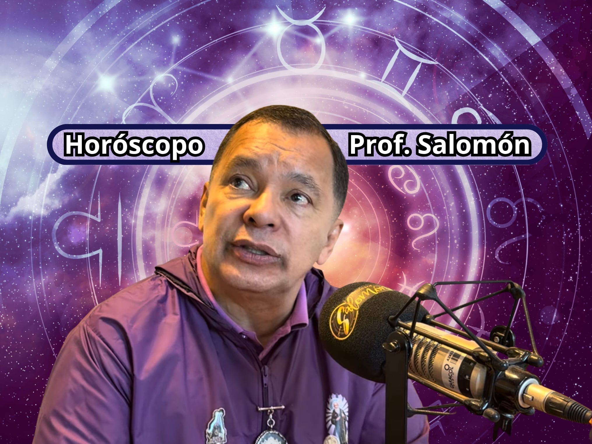 Él es el profesor Salomón, experto en la lectura del Horóscopo y el Tarot (Crédito: Profesor Salomón - Youtube) // De fondo: Imagen ilustrativa del horóscopo (crédito: Getty Images).