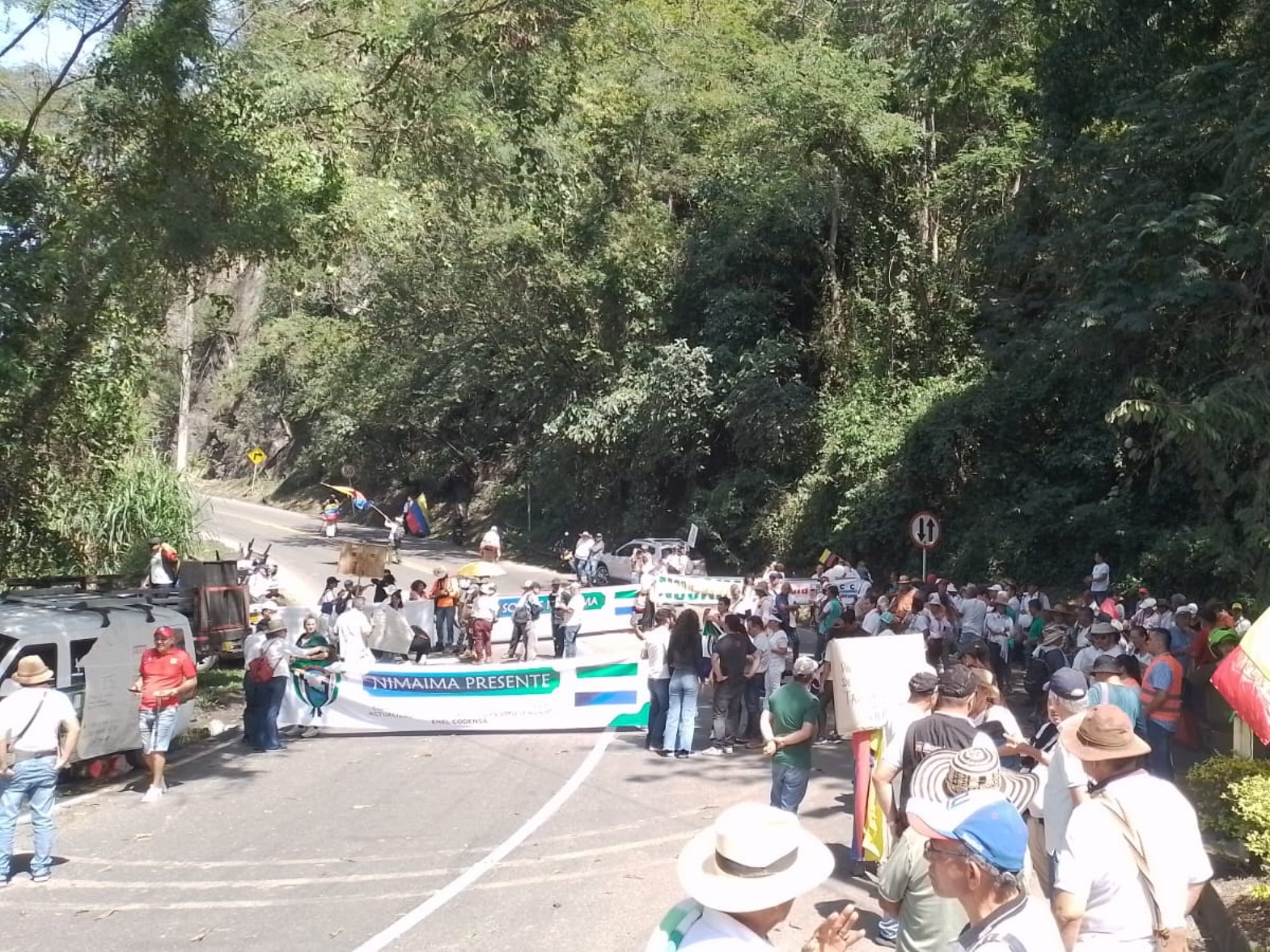 Masiva protesta contra el Catastro Multipropósito. Foto: Cuerpo Oficial de bomberos Cundinamarca