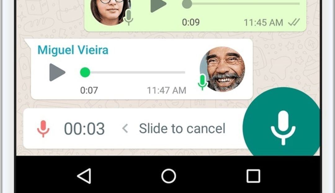 Mensajes de voz en WhatsApp