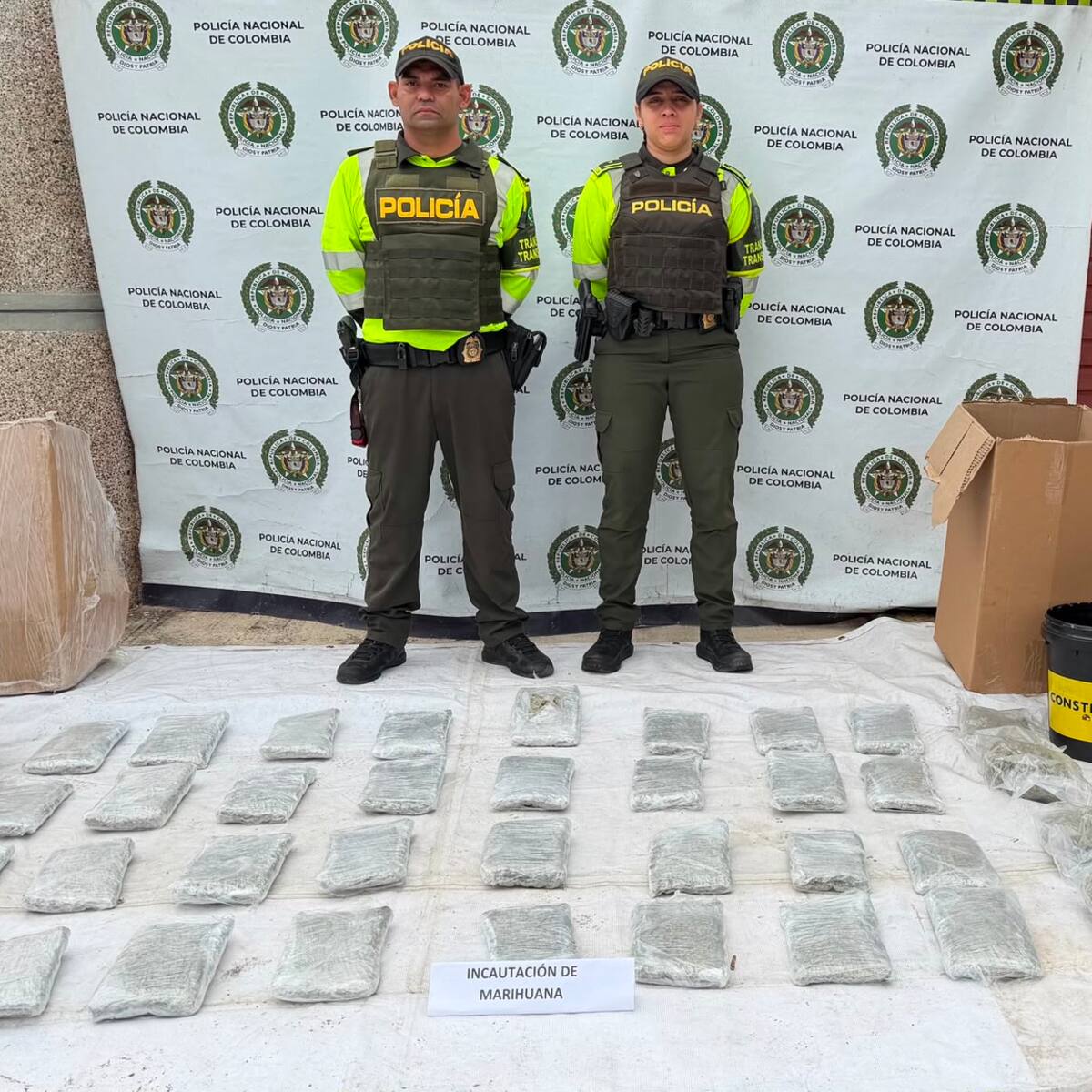 Incautados 36 paquetes de marihuana en la Troncal del Caribe