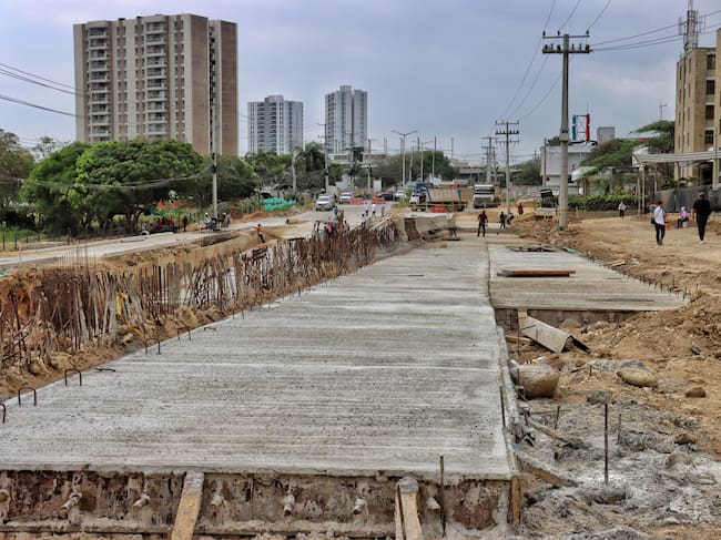 Obras en La Gran Vía: Foto: Gobernación del Atlántico.