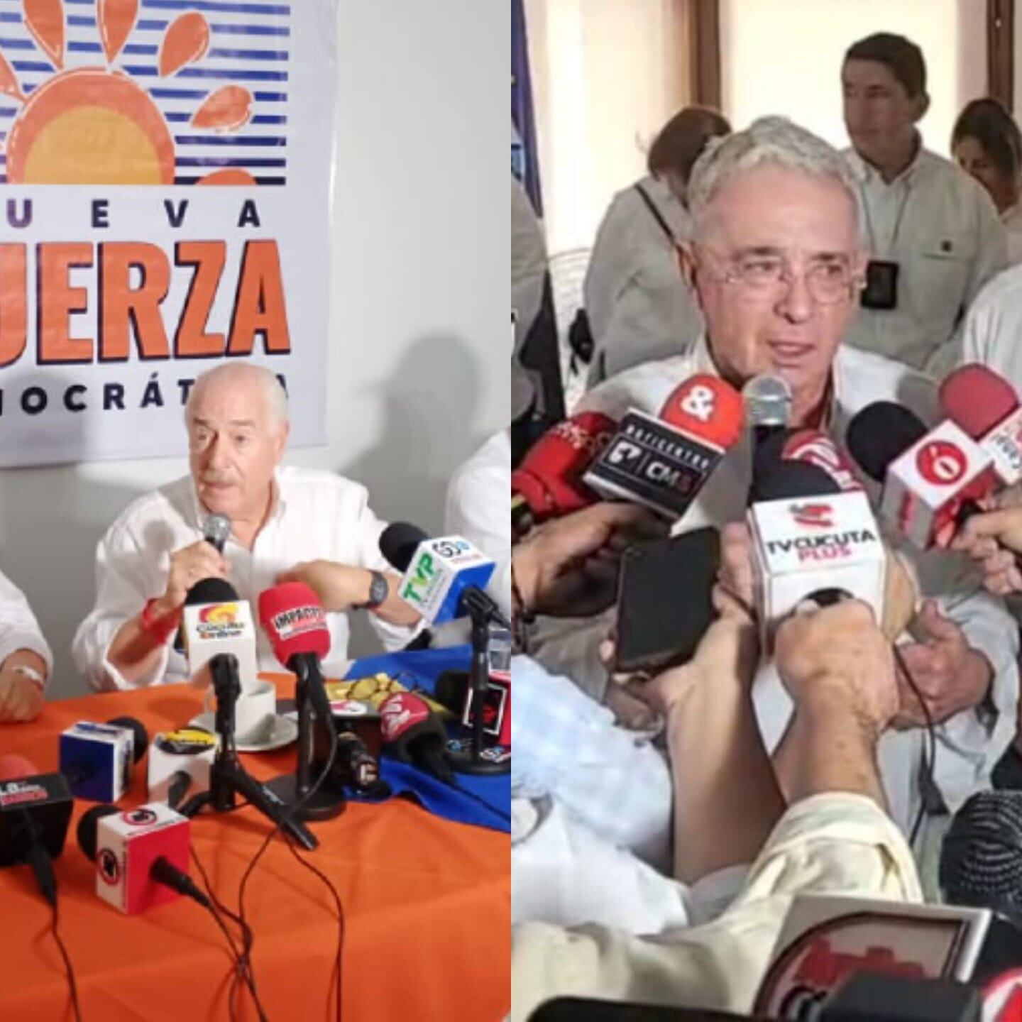 Ex presidentes Pastrana y Uribe en su visita a Cúcuta