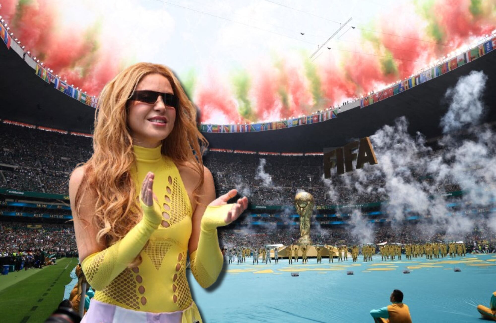 Shakira y inauguración del Mundial 2026. Fotos: (Photo by MB Media/Getty Images) / (Foto de Takuya Matsumoto / Yomiuri / The Yomiuri Shimbun vía AFP)