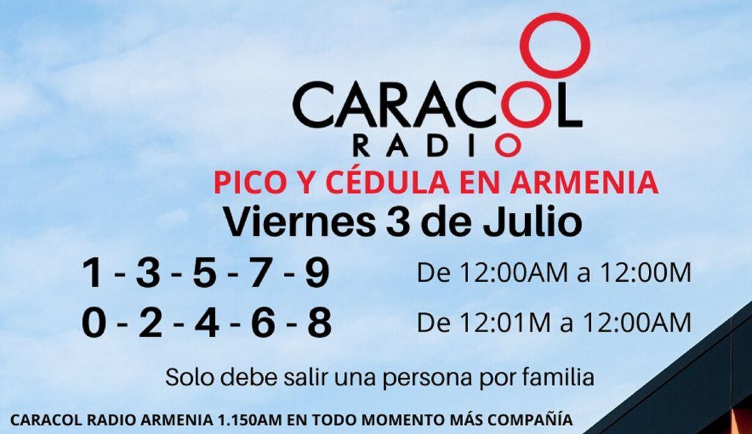 Pico y cédula en Armenia excepcional por el día sin IVA