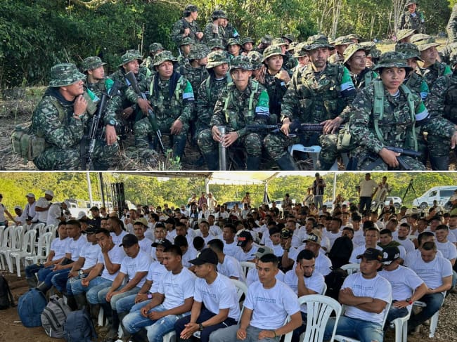 Así fue la dejación de armas de 100 hombres de la Coordinadora Nacional. Foto: Caracol Radio