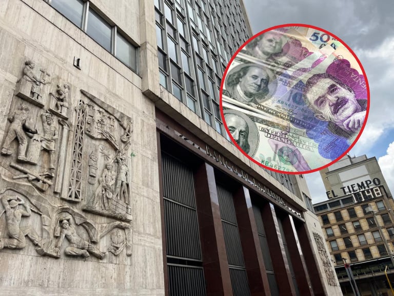 Imagen de referencia | Banco de la República: Foto Suministrada / Ilustración pesos colombianos y dólares: Getty Images.
