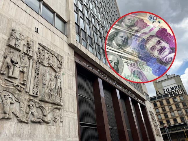 Imagen de referencia | Banco de la República: Foto Suministrada / Ilustración pesos colombianos y dólares: Getty Images.