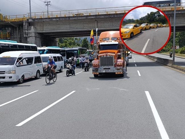 Los transportadores de carga pesada, conductores de transporte de servicio especial y taxistas recorrieron las principales vías de la capital caldense.