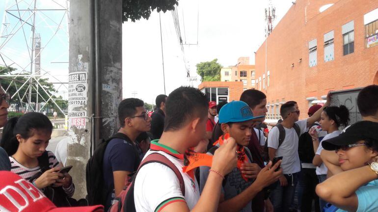 Protesta estudiantes en Barranquilla.