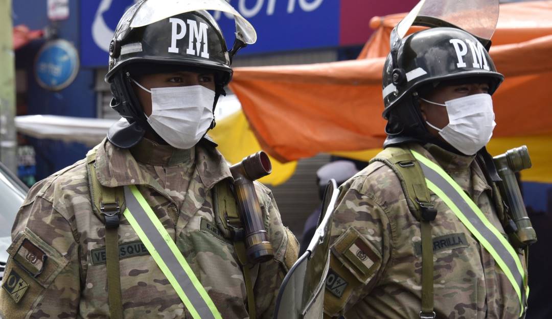 Policías militares de Bolivia.                 Foto: Getty 