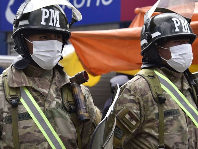 Policías militares de Bolivia.                 Foto: Getty 