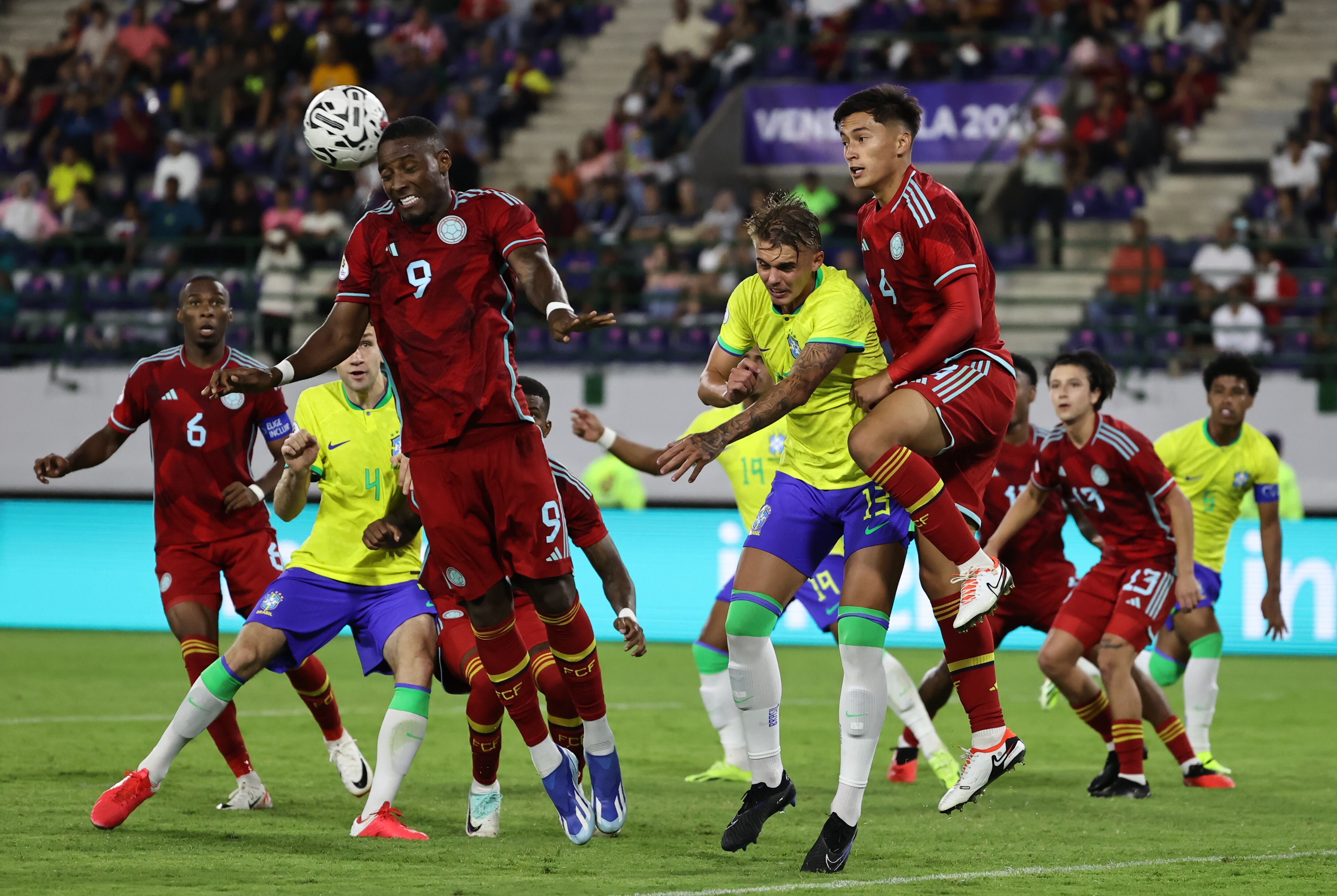Colombia en el Torneo Preolímpico Sudamericano Sub-23 en el estadio Nacional Brígido Iriarte en Caracas (Venezuela). EFE/ Miguel Gutiérrez
