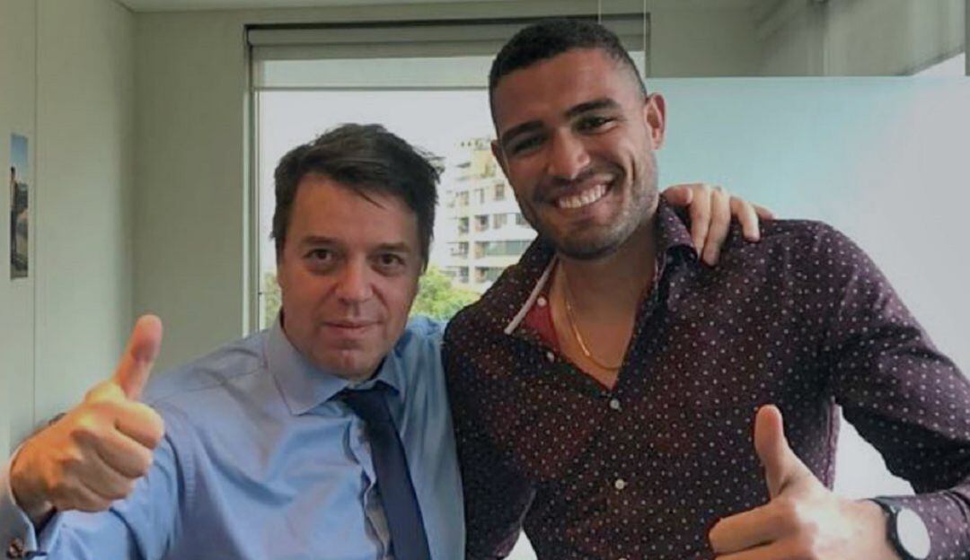 Gustavo Serpa, máximo accionista de Millonarios, junto a Álvaro Montero.