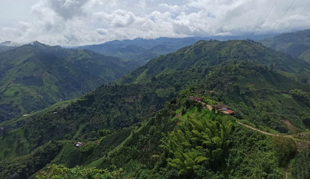 Paisaje de la vía La Honda - Campoalegre en Aranzazu