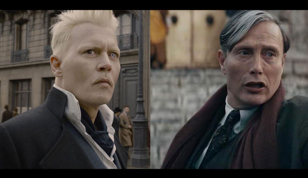 Johnny Depp y Mads Mikkelsen como el villano Grindelwald. 