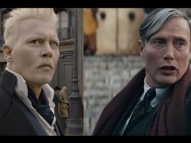 Johnny Depp y Mads Mikkelsen como el villano Grindelwald. 