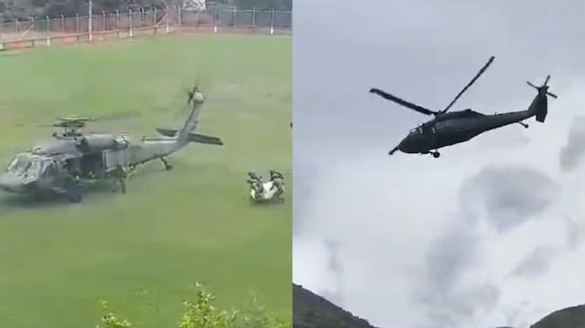 Helicóptero del Ejército logra la extracción de los soldados heridos y de los cuerpos de los uniformados fallecidos en Argelia, Cauca