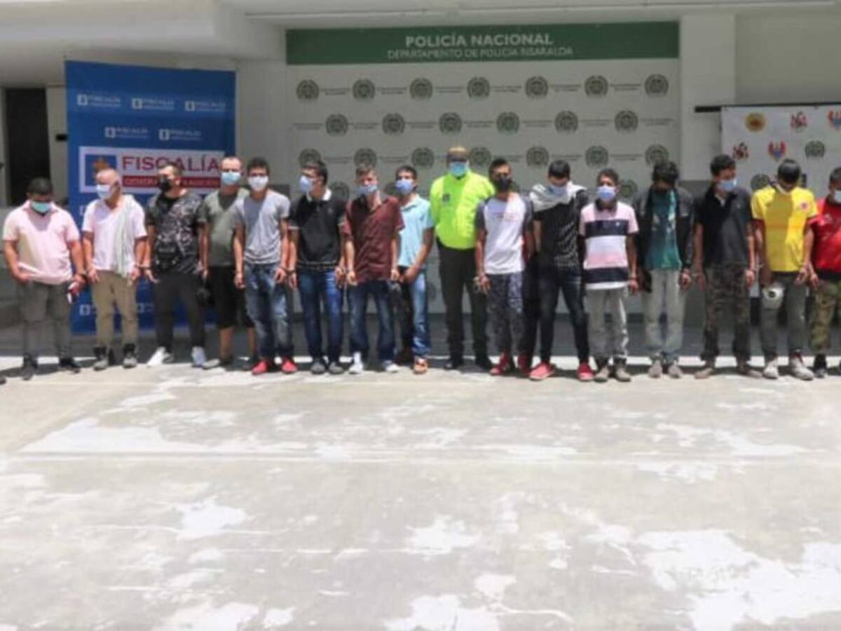 Capturan a 20 integrantes de una banda que vendía drogas en Risaralda