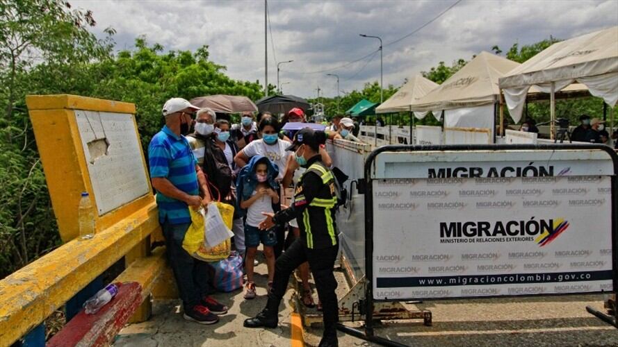 Frontera entre Colombia y Venezuela a la altura del Puente Francisco de Paula Santander. Foto: Getty Images