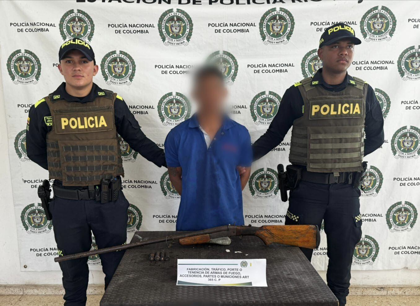 Presunto cazador capturado con arma de fuego en zona rural de Río Viejo