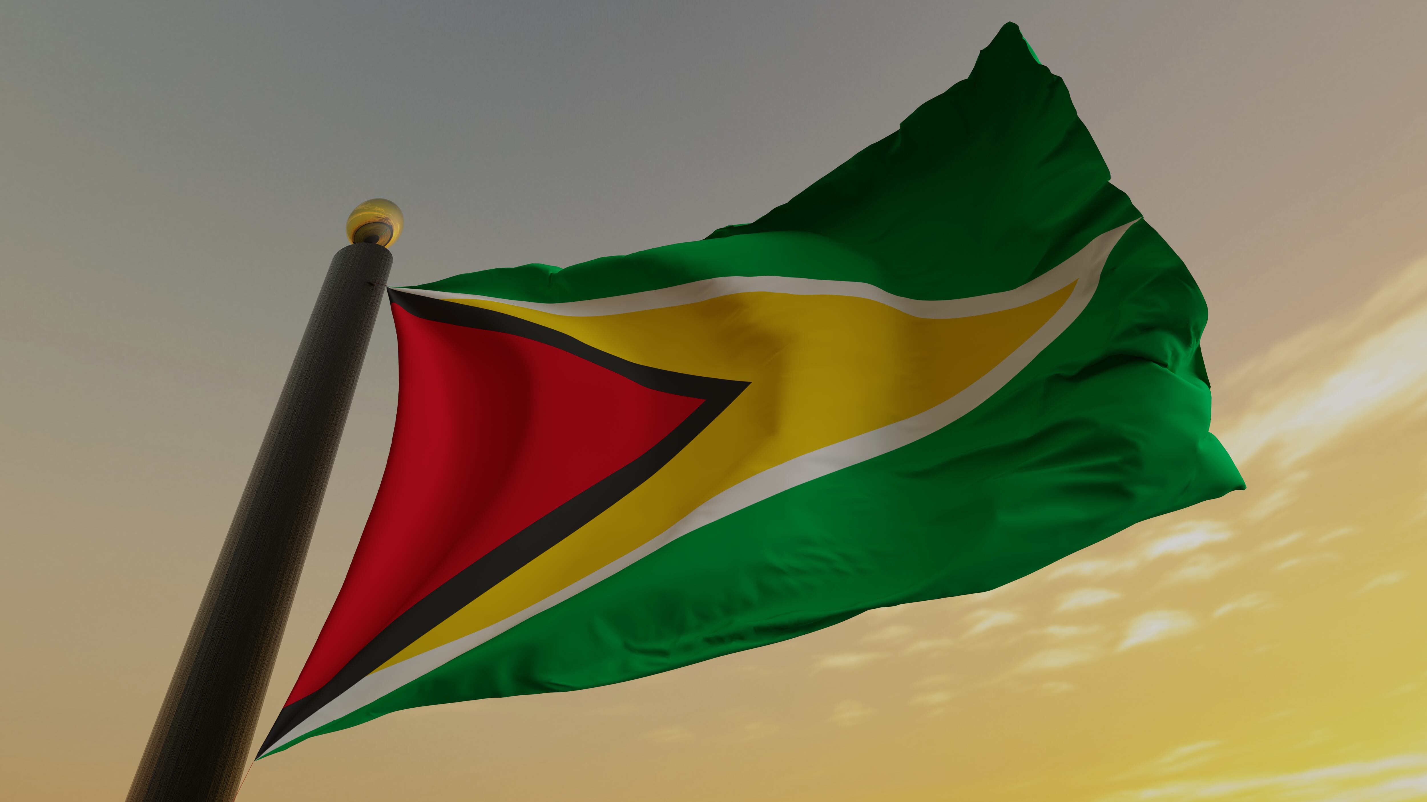 Bandera de Guyana. Imagen de referencia vía Getty Images.