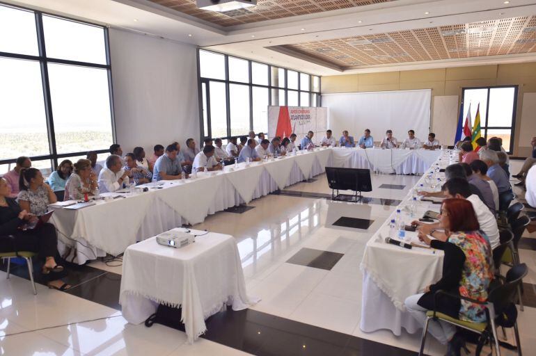 El Presidente de la República Juan Manuel Santos en la reunión con las autoridades de la Región Caribe