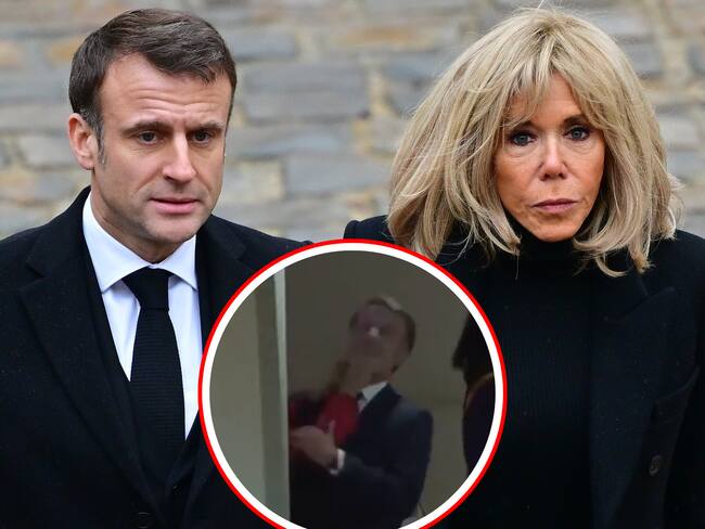 El presidente de Francia, Emmanuel Macron, desmintió haber tenido una “pelea doméstica” con su esposa tras la difusión de imágenes en la que se ve como Brigitte Macron le empuja la cara en un gesto que parecería un manotazo justo cuando abren las puertas del avión al aterrizar en Vietnam.
(Foto: Caracol Radio / Getty / Cortesía )