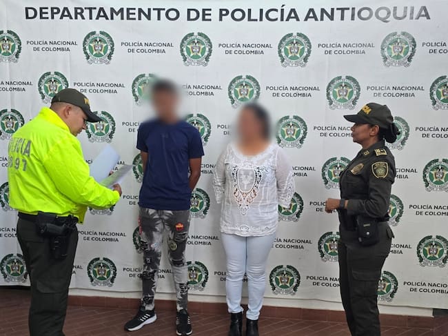 Capturados por el homicidio de líder social en Támesis. Foto: Policía Antioquia.