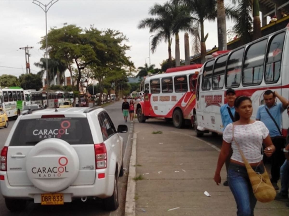 Campesinos del Catatumbo llegaron en buses para marcha en Bucaramanga