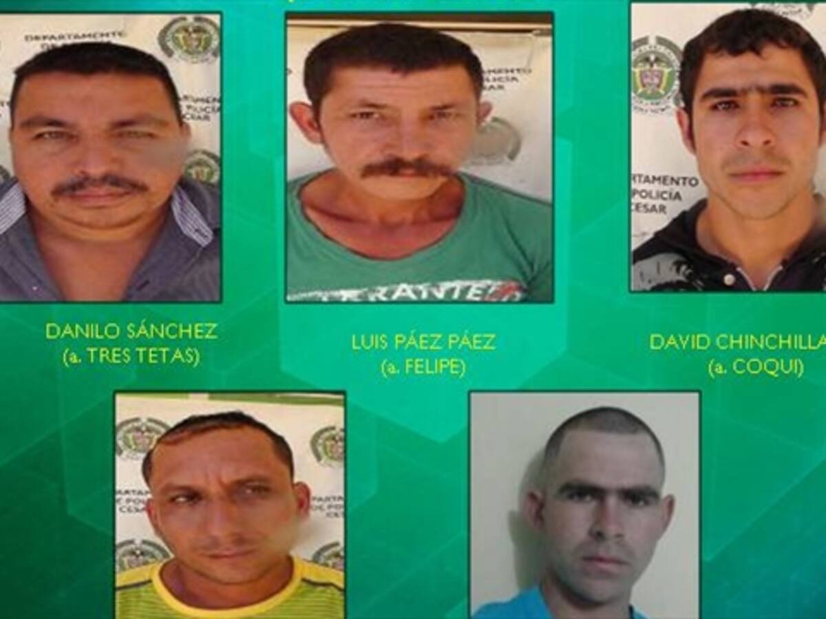 Cinco miembros del Eln fueron capturados en Cesar