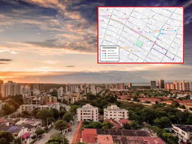 Programación de cierres viales en Barranquilla por obras y grabaciones