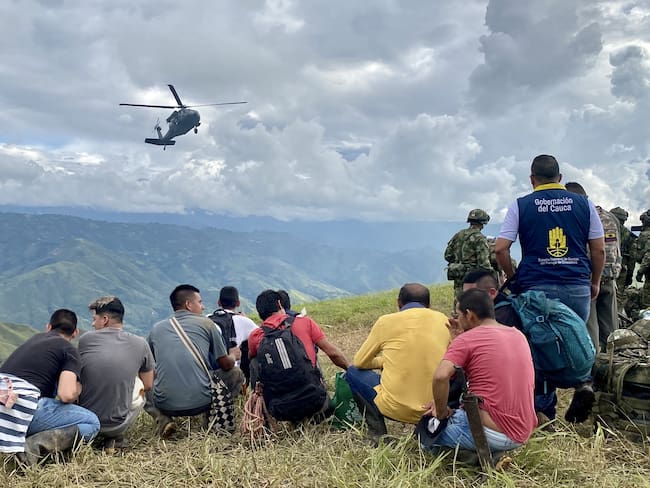 Evacuación en Rosas, Cauca / Foto: Cortesía Fuerza Aérea Colombiana