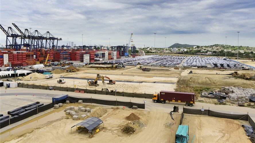 Lugar donde el papa Francisco oficiará misa en Cartagena. Foto: Cortesía: sociedad portuaria de Cartagena