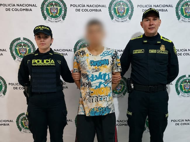 El capturado registra 14 anotaciones judiciales . Foto policía Huila.