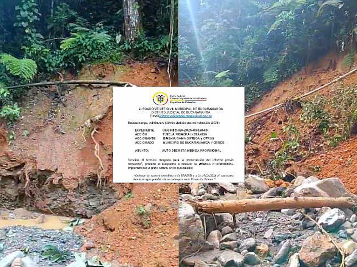 Juez ordena suministro de agua a zonas rurales de Bucaramanga tras tutela por emergencia invernal
