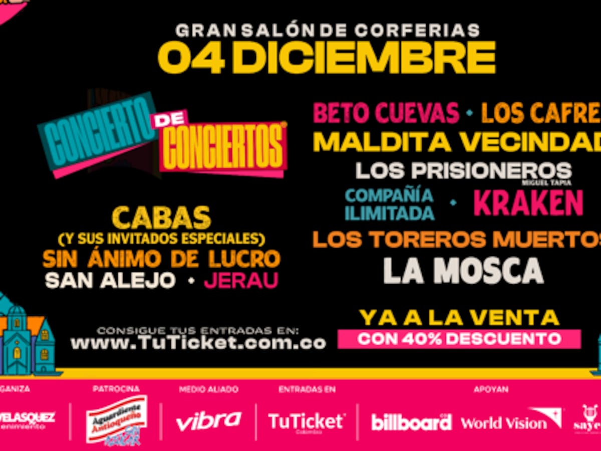 Concierto de conciertos: 13 artistas en un solo escenario el 4 de diciembre en Bogotá