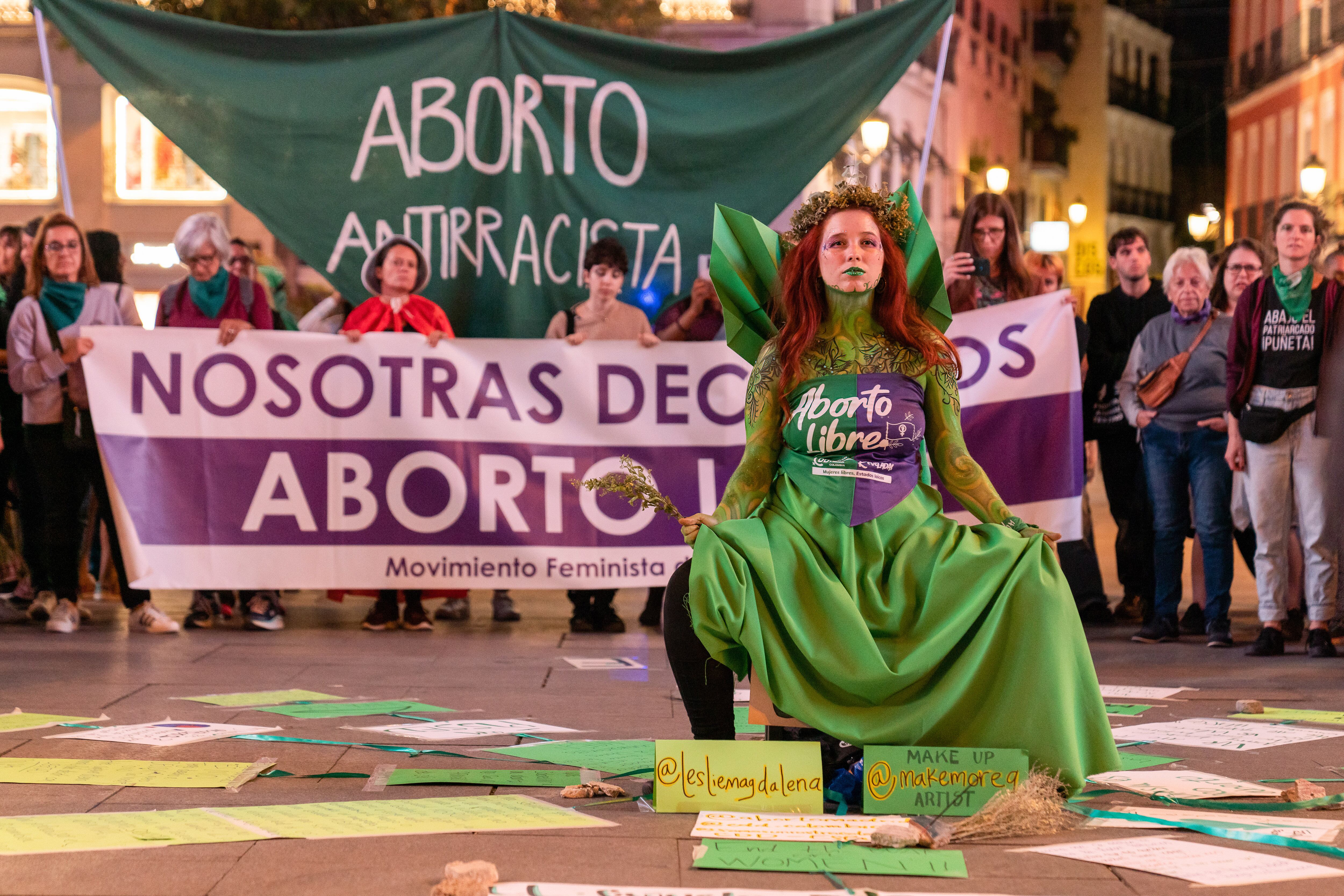 Manifestaciones en España a favor del aborto. 
(Foto: Guillermo Gutierrez Carrascal/SOPA Images/LightRocket via Getty Images)