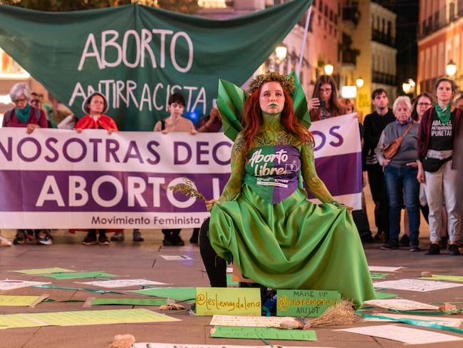 Manifestaciones en España a favor del aborto. 
(Foto: Guillermo Gutierrez Carrascal/SOPA Images/LightRocket via Getty Images)