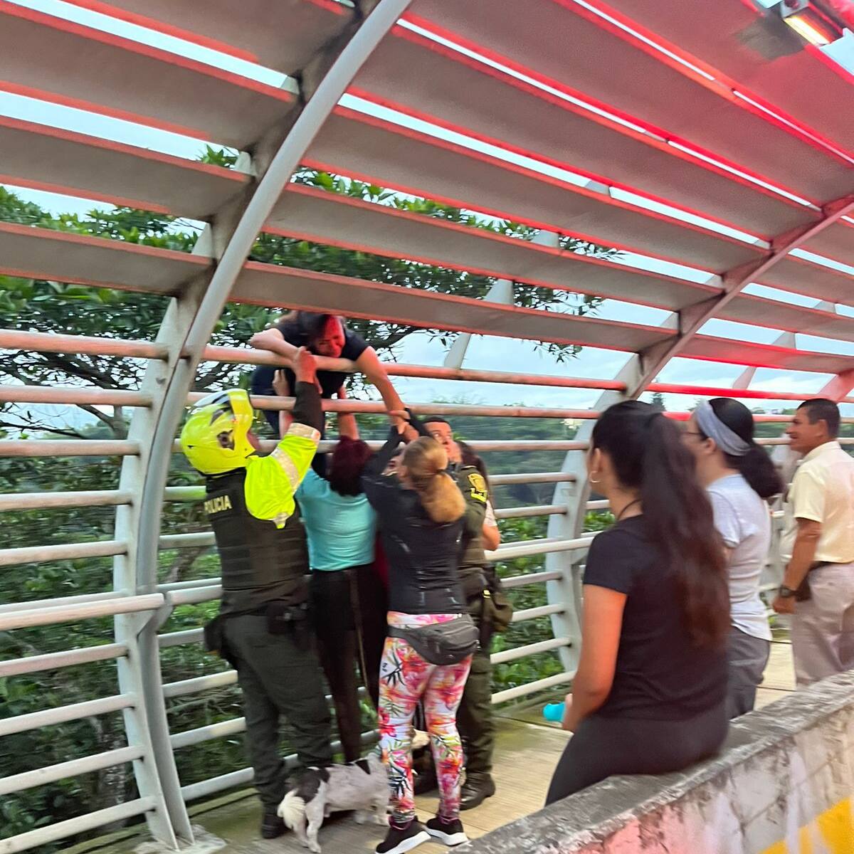 Rescatan a mujer que iba a lanzarse del Puente de la Novena