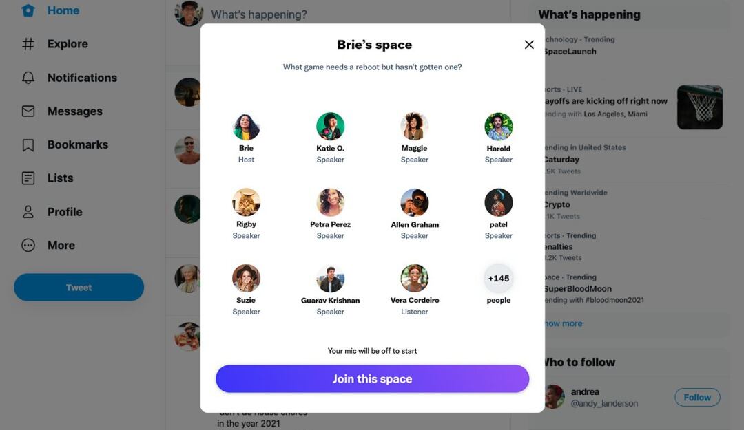 Salas de audio de Twitter llegan oficialmente a la versión web de la red