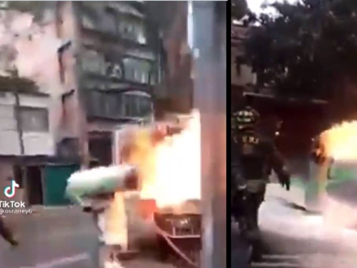 Bombero mexicano arriesgó su vida para evitar explosión de cilindro de gas