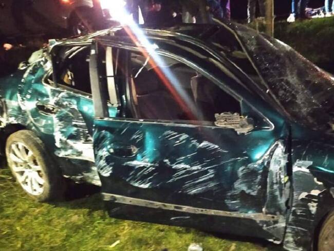 Se reporta el percance automotriz, en el sector del corregimiento de Berlín, municipio de Tona.