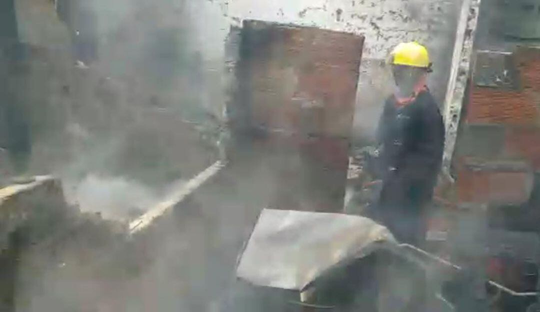 Incendio de la vivienda en el barrio Cabrera en Soledad.