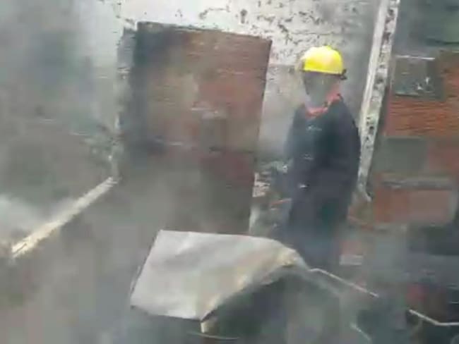 Incendio de la vivienda en el barrio Cabrera en Soledad.